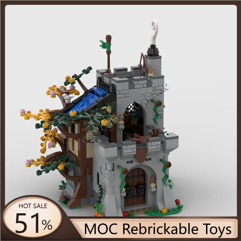 

627 PCS MOC European Medieval Street View Forestmen Outpost Build creative ideas Retro child Toy Birthday Gifts building blocks