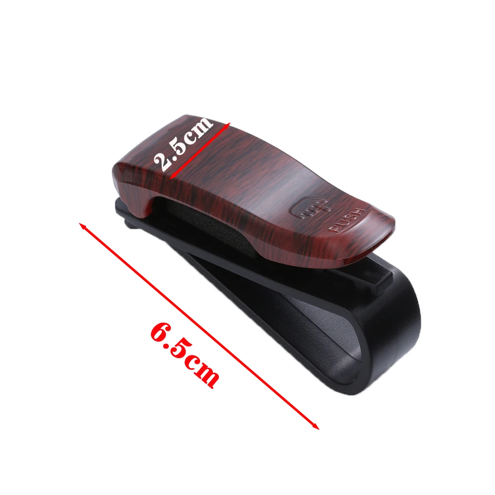 Auto Car Wood Grain Sun Visor Glasses Sunglasses Holder Glasses Box Sunglasses Clip Card Ticket Holder Fastener Eyeglasses Case