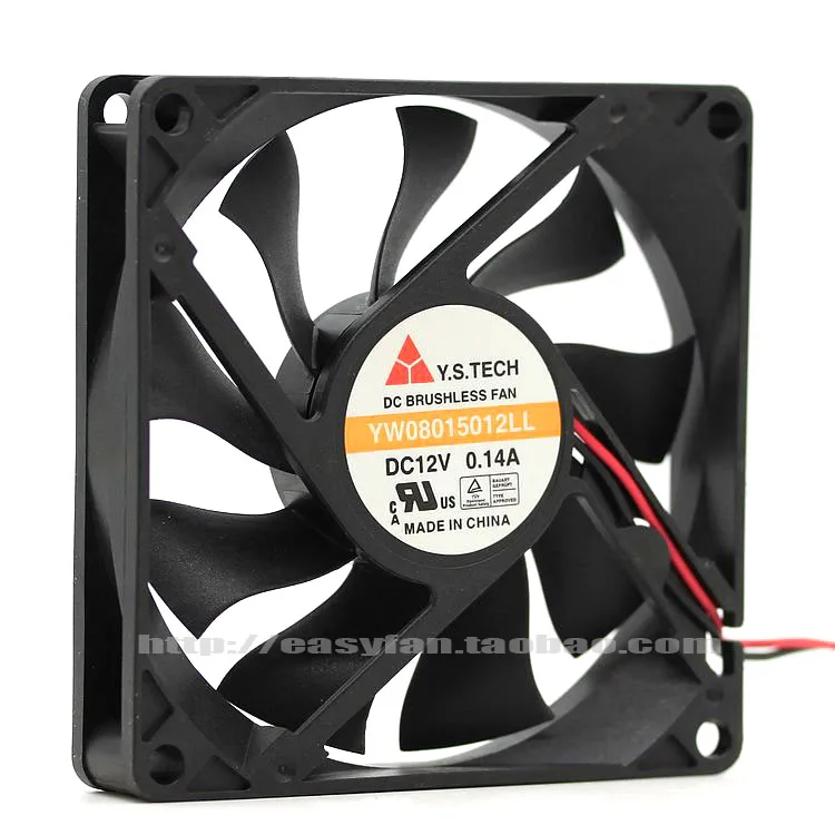 Kipas pendingin NEW Y.S.TECH silence 8CM ATX 8015 8CM Ultra-tipis 15 desibel YW08015012LL