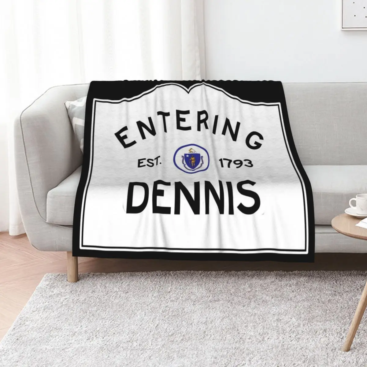 Entering Dennis - Commonwealth of Massachusetts Road Sign Throw Blanket Thermals For Travel sofa bed Retros Blankets