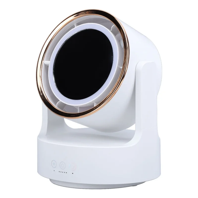 

Multifunctional Lighted Mirror Fan Silent Oscillating Rechargeable Bladeless Desk Fan Home Office Live Broadcast Dormitory Use