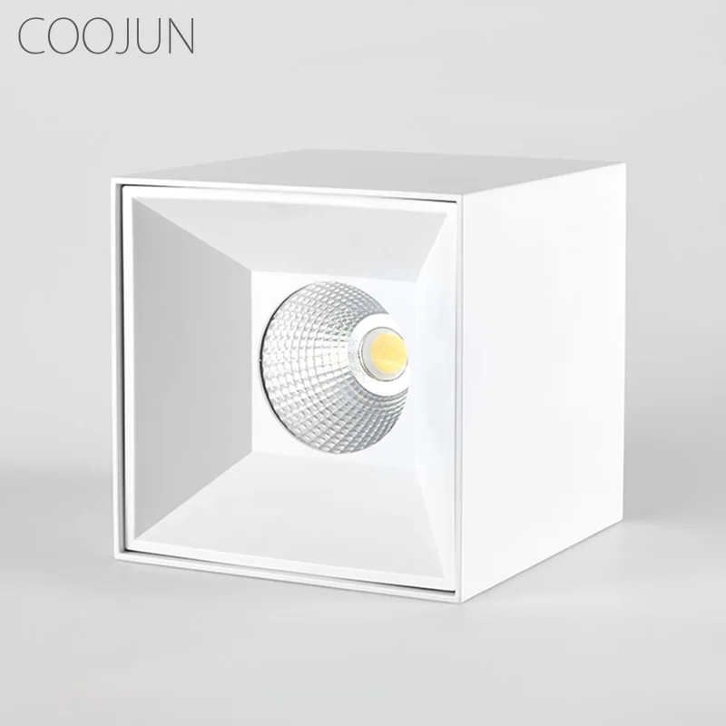 COOJUN Simple Surface Mounted Led Downlight Square Ceiling Lamp Living Room Corridor High Level Spotlight Indoor Lighting 20W