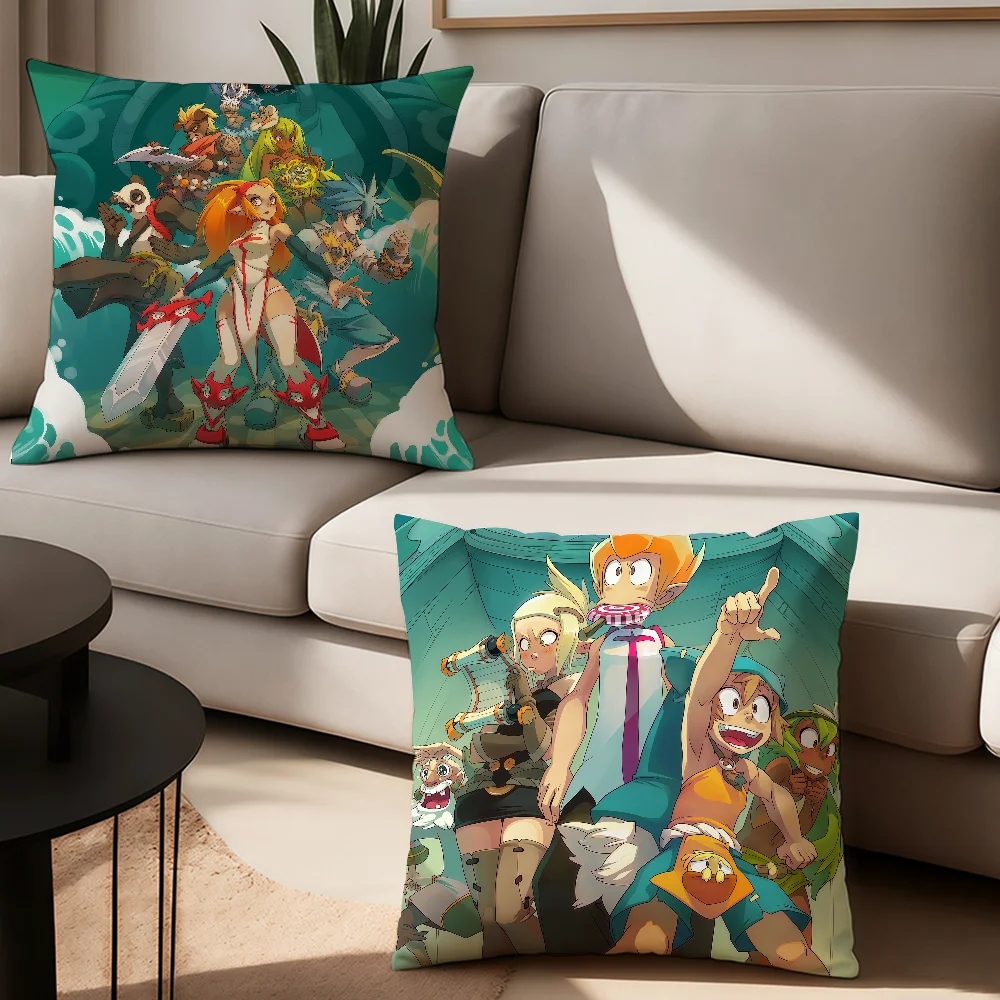

Cartoon W-Wakfu Pillow Case Office Cushions Suitable For Sofa Car Bedroom Decorative Cushion Cover