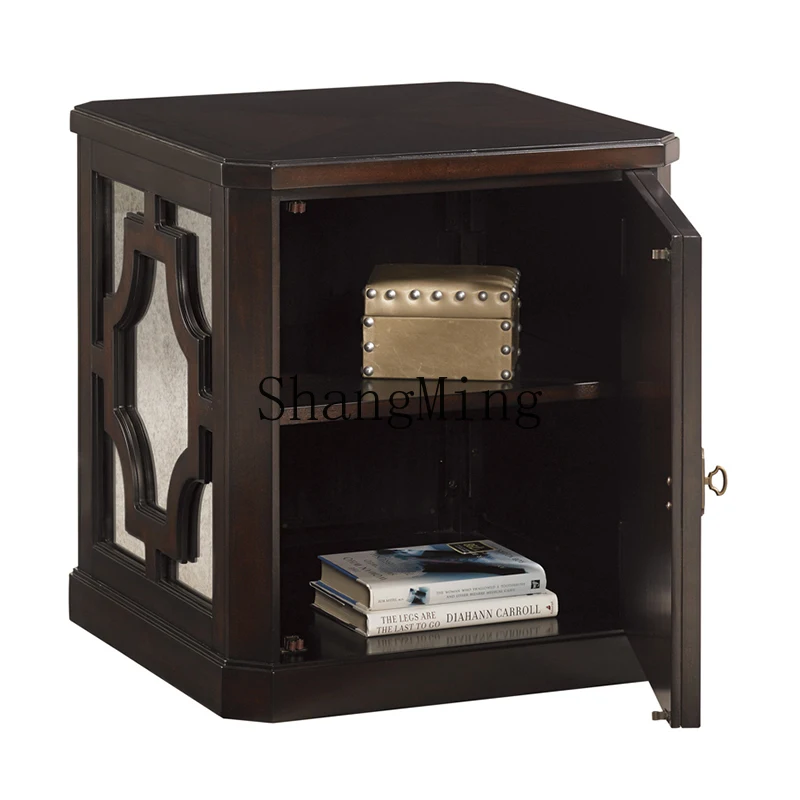 

CL antique sofa side cabinet Chinese simple log mortise and tenon square corner table