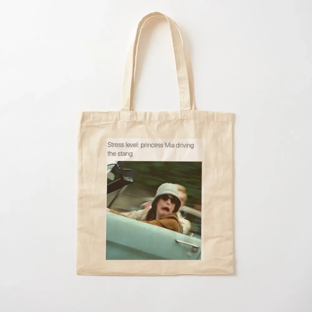 Stress Level: Mia driving the stang Tote Bag Woman shopper bag cute tote bag hand ladies