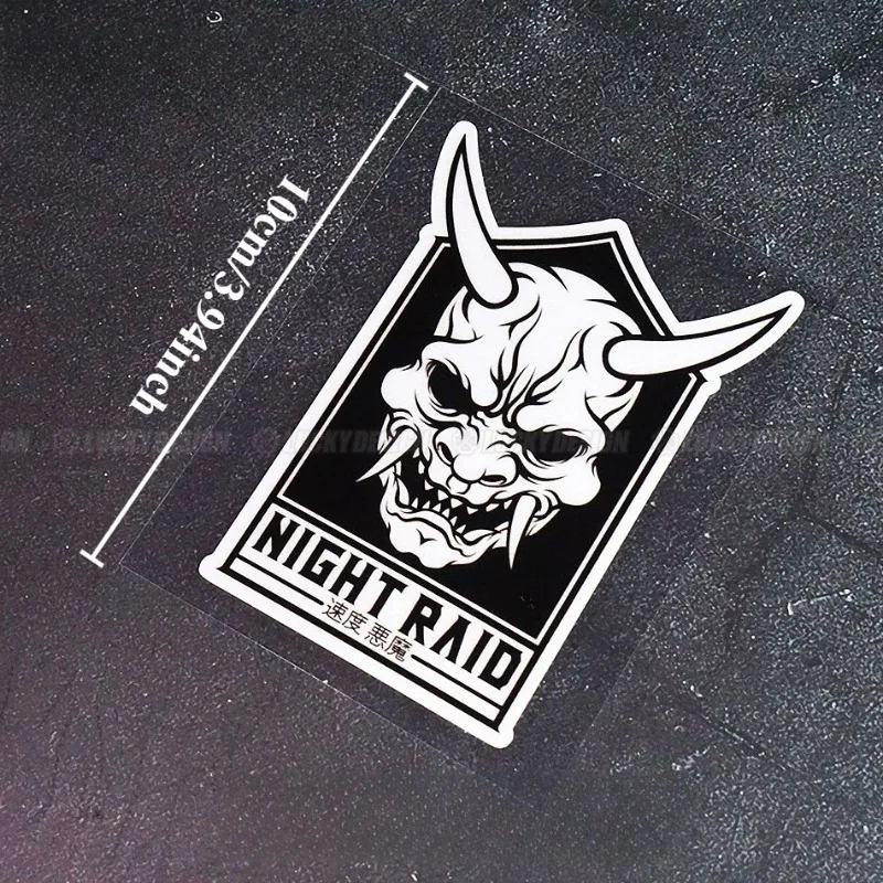 Oni Mask Night Raid Car Decal Matte Waterproof Scratch Resistant Vinyl Sticker JDM Speed Demon Auto Motorcycle Decor
