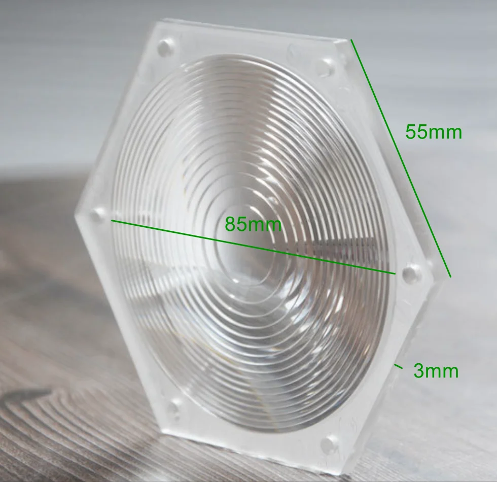 Hexagon Fresnel Lens Variable Ring Condenser Threaded Aspheric Lenses DIY LED Spotlight Lamp Light Magnifier Solar Concentrator