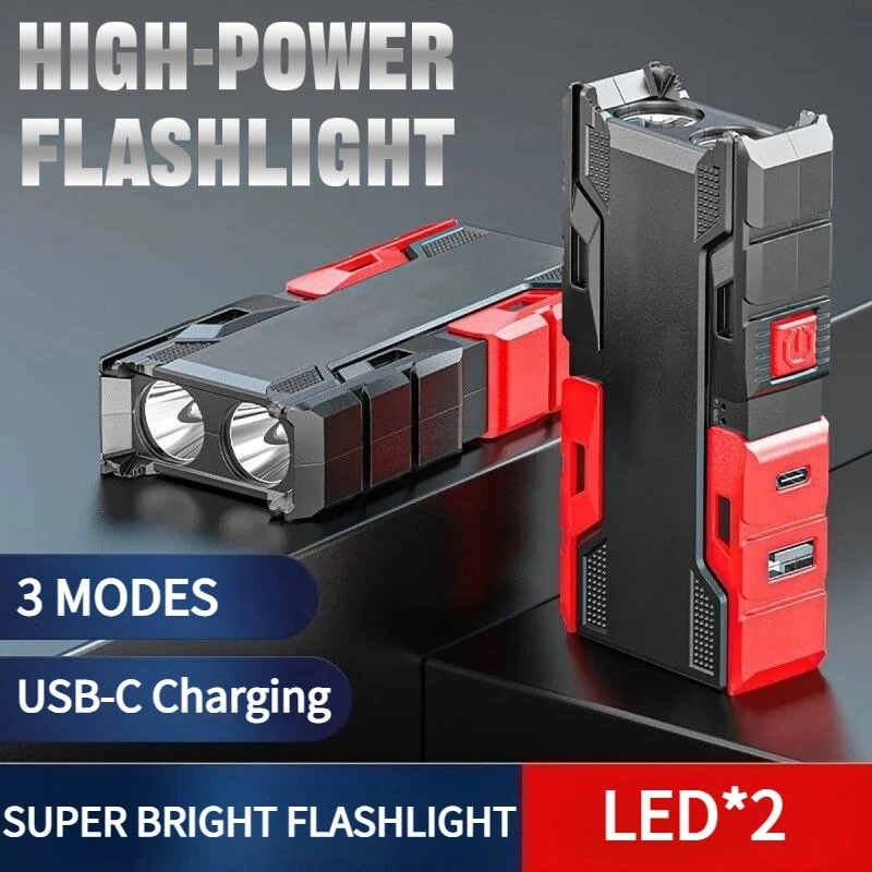 

Фонарик для работы на природе, портативный, с высоким освещением, USB перезаряжаемый, 3-режимный, с затемнением, водонепроницаемая, наружная система аварийного освещения