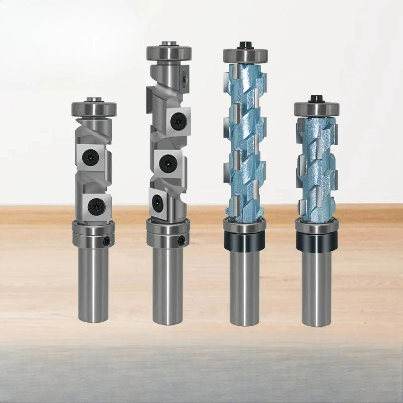 Spiral Trimming Knife,double Bearing Engraving Electromechanical Wood Milling,4 Edges Woodworking Router Bit