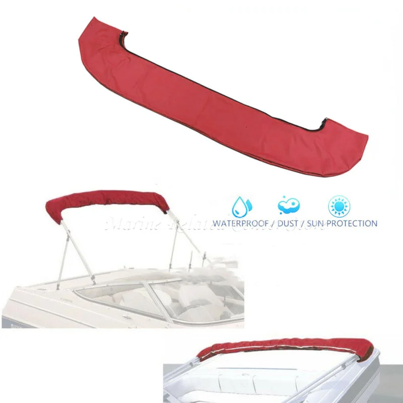 Marine Boat Bimini Top Boot Cover 600D Polyester UV Resistant Waterproof Zipper Storage Bag Sock Fit 3 Bow 4 Bow Bimini Cover