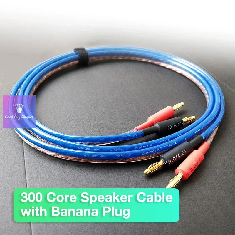 HIFI Speaker Cable with 4mm Banana Head for Audiophile Speaker and Amplifier Interconnect Cable Cord (single cable)