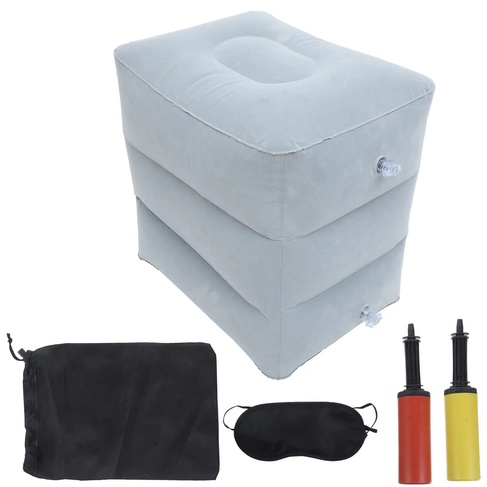 1Set Inflatable Foot Rest Pillow Portable Airplane Footrest Leg Support Travel Accessories Improve Circulation Reduce Swelling