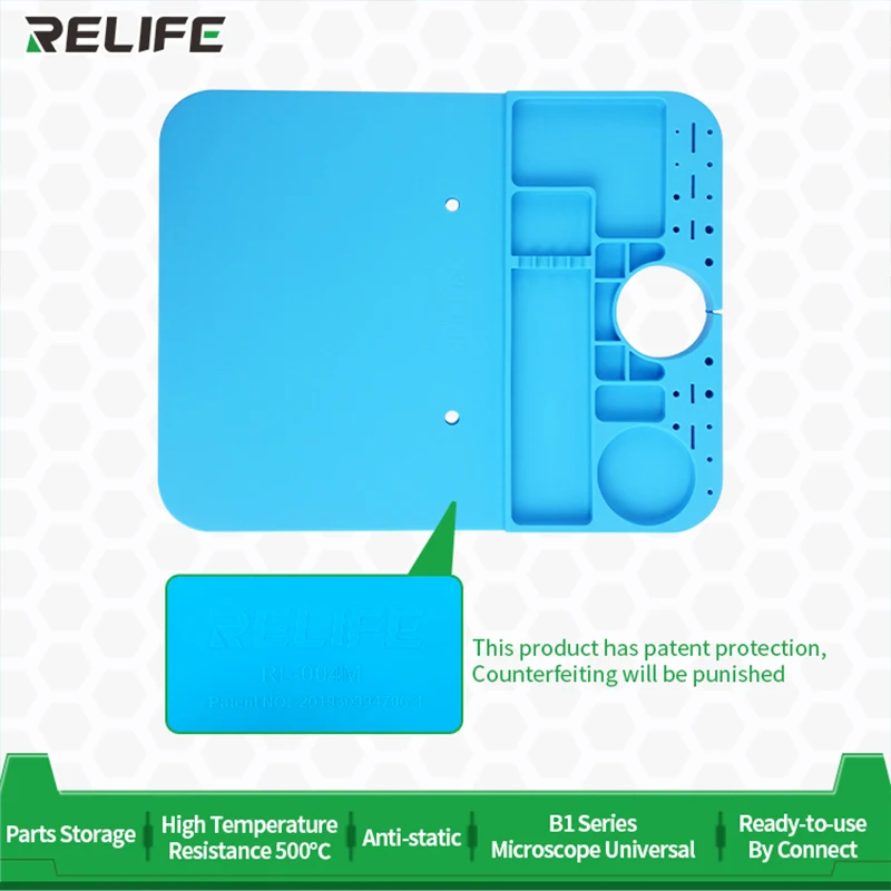 RELIFE RL-004M Основание для микроскопа B1, коврик для обслуживания, настольный коврик, теплоизоляционная силиконовая накладка для станции ремонта микроскопа, инструменты