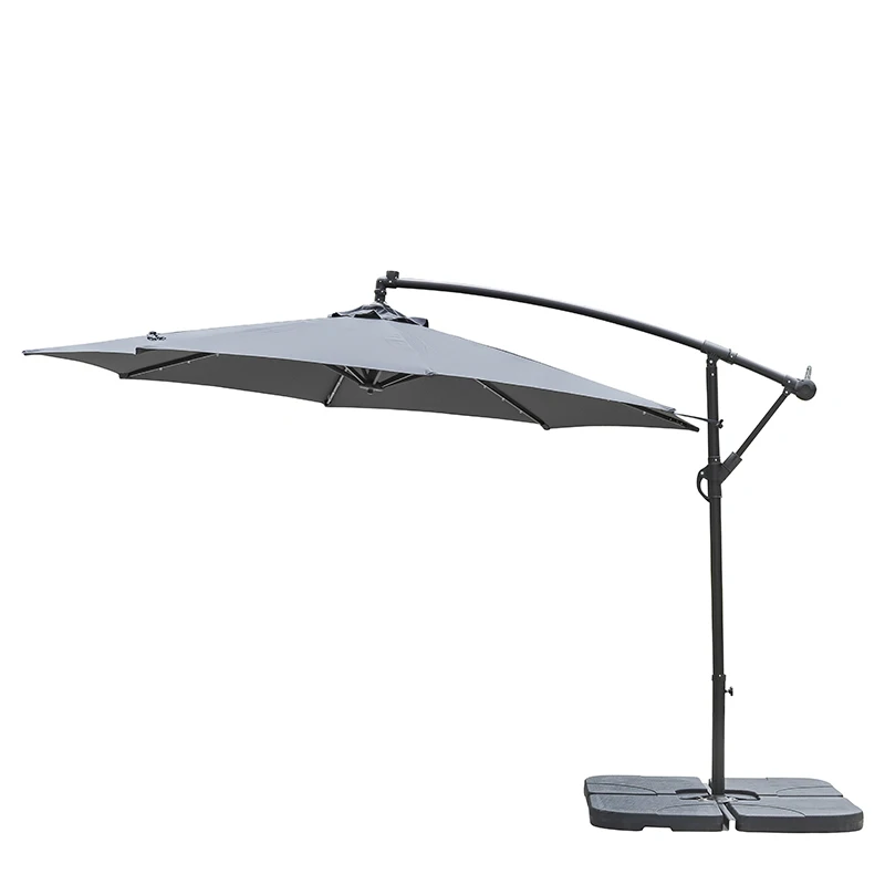 Paraguas personalizado para exteriores, jardín, sol, lejía, sombra, colgante, sombrilla de plátano, sombrilla para Patio, lámpara LED Solar de Color, cuentas