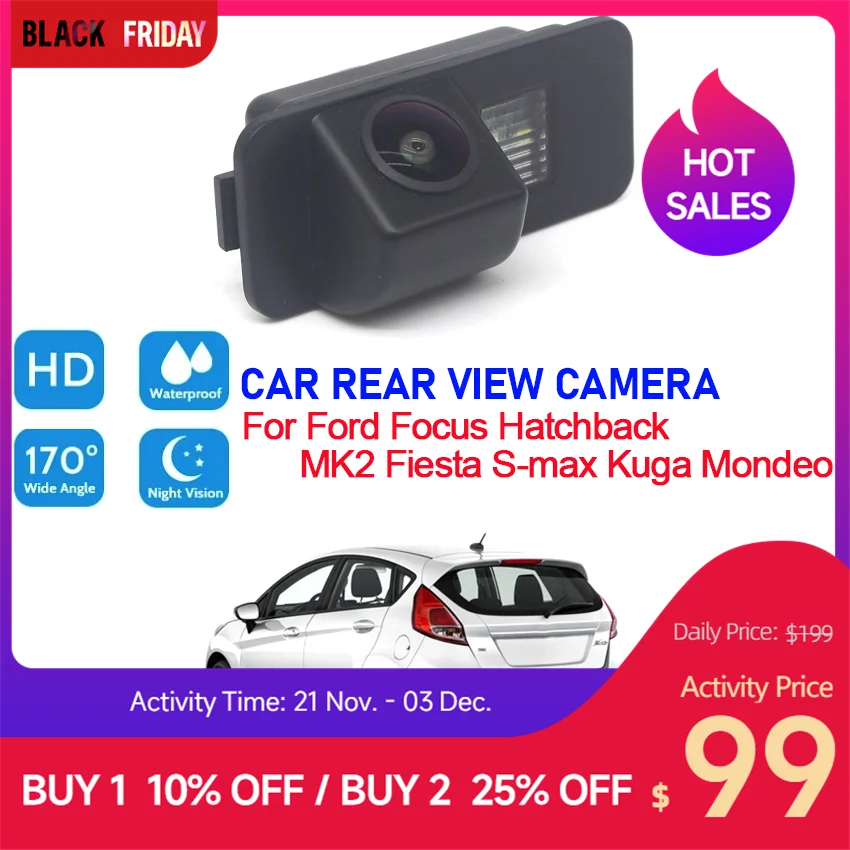 CCD HD Car Rear View Reverse Camera For Ford Focus Hatchback MK2 Fiesta S-max Kuga Mondeo Backup Parking Camera high quality RCA