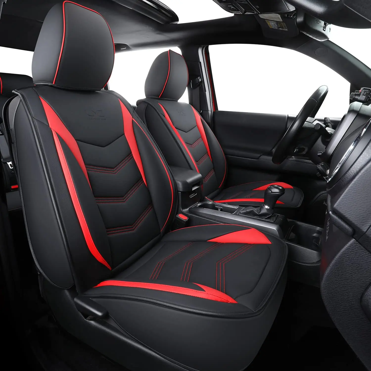 

Полный комплект чехлов на сиденья Tacoma на заказ, подходит для кабина Tacoma Double/Crew 2024-2025, с водонепроницаемой искусственной кожей (полный комплект, черно-красный)