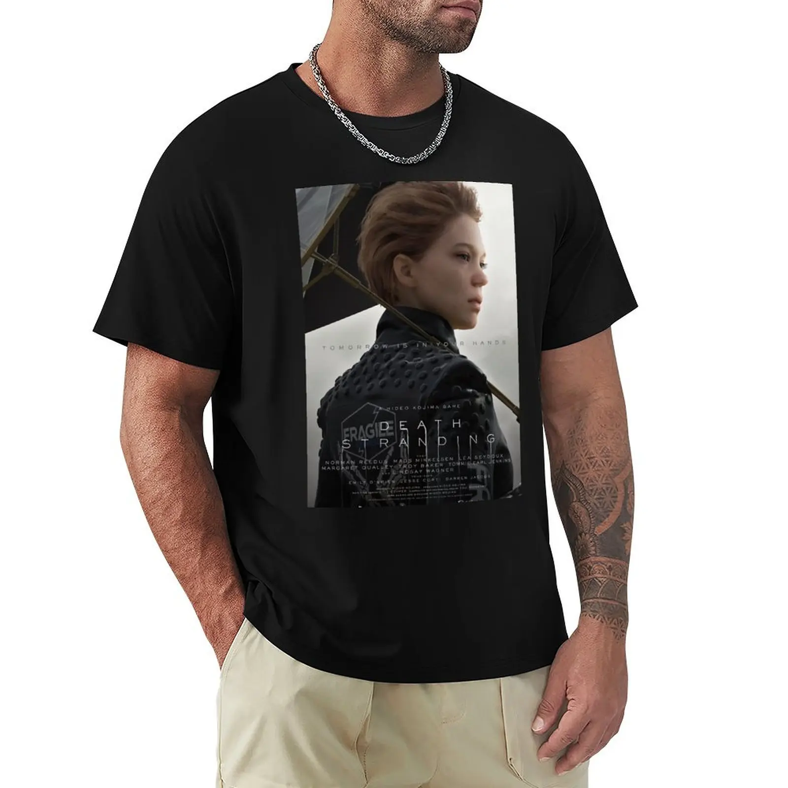Demain est entre vos mains Fragile - T-shirt Death Stranding en coton basique grande taille
