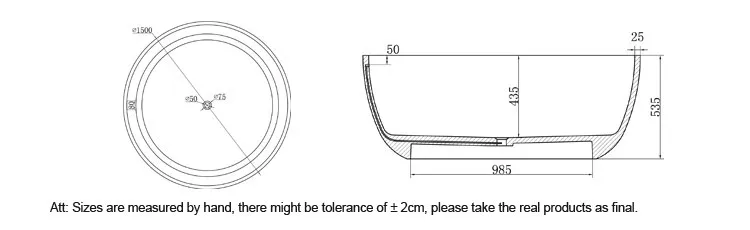 أحدث تصميم للحمام، حمام دائري قائم بذاته BS-8615