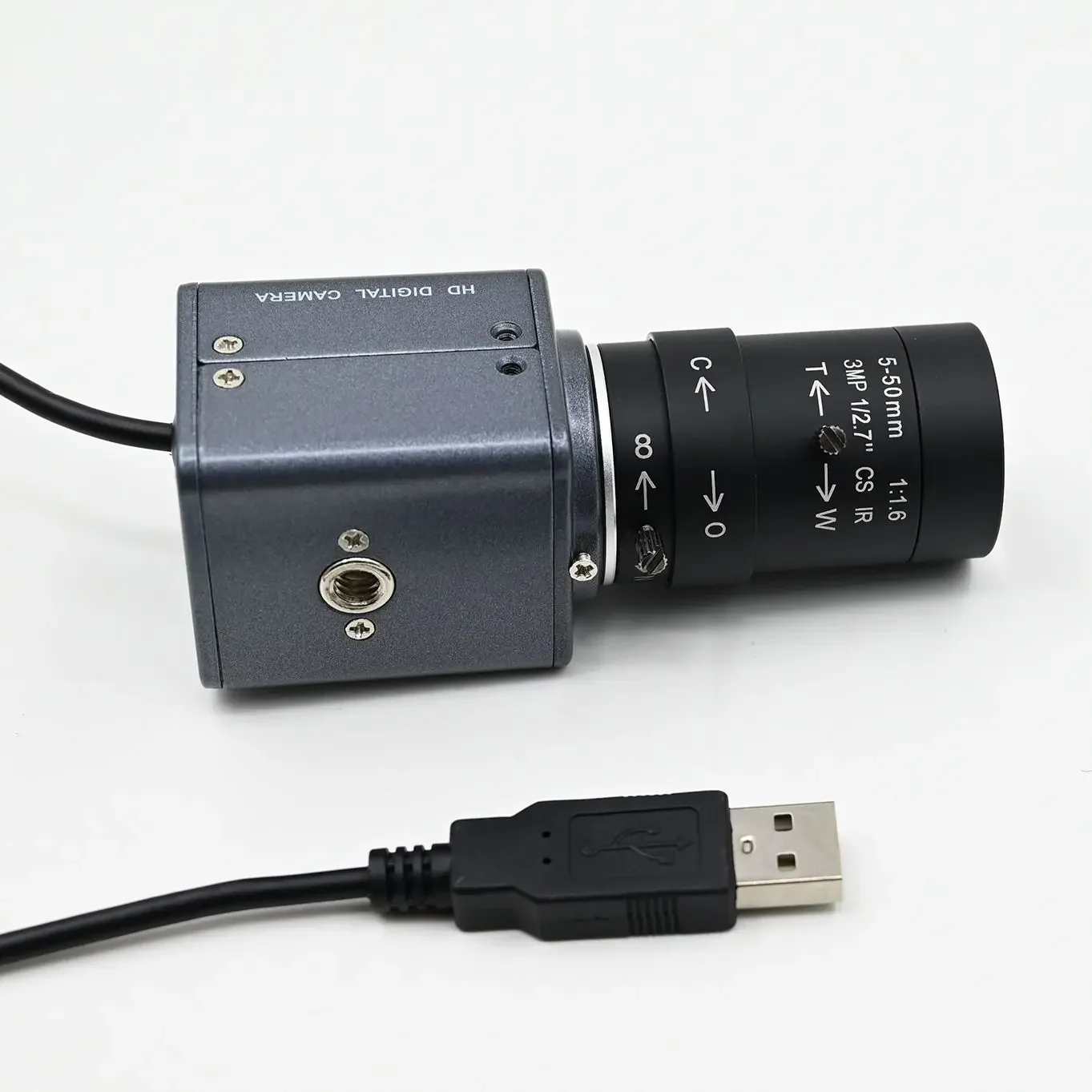 Global Shutter 210fps Monochrome USB VGA Mini Box Camera,Manual Zoom Lens 5-50mm/2.8-12mm CS Mount