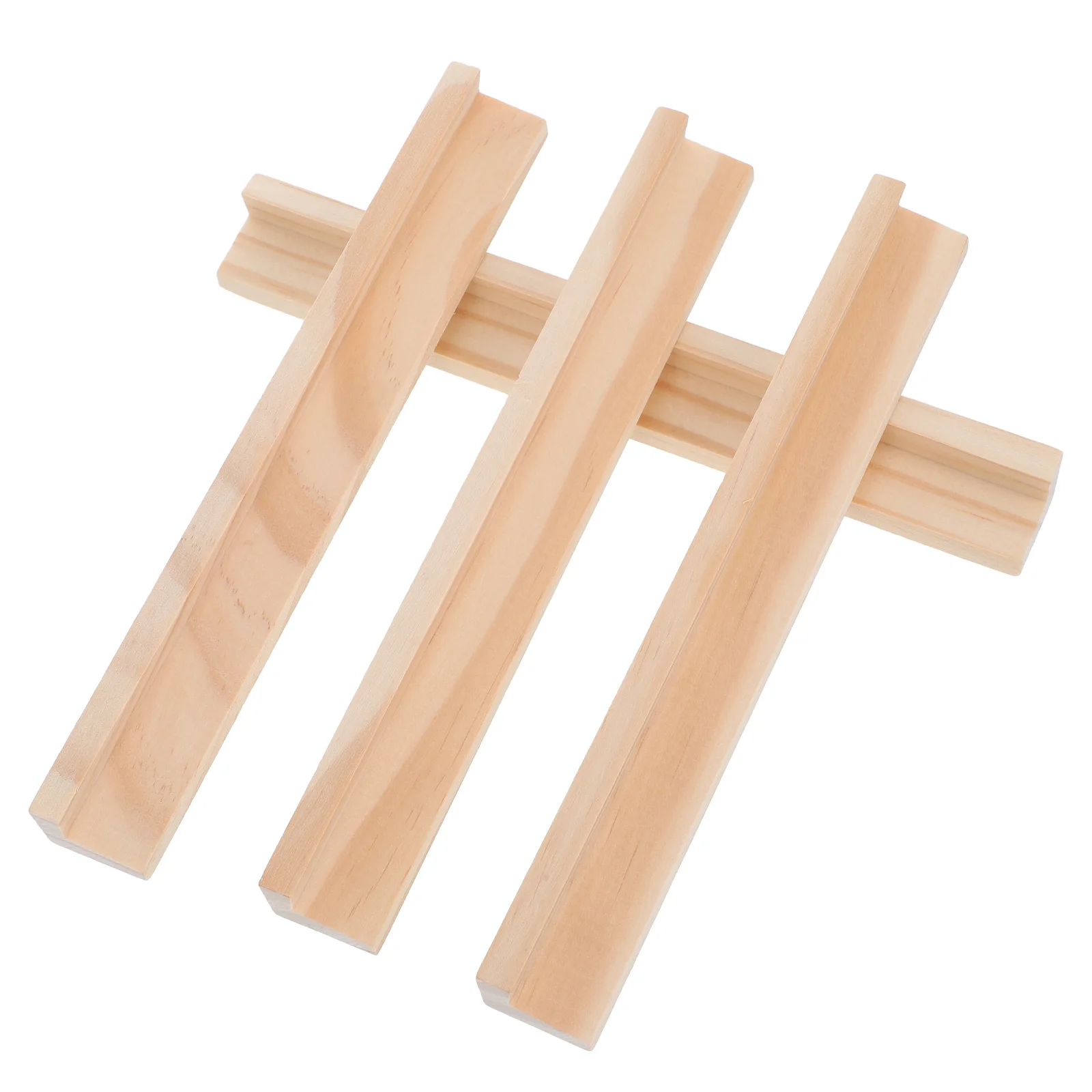 4pcs Wooden Tiles Multi-Function Domino Holders Desktop Display Base Diy Supply Game Cards Wooden Domino Racks