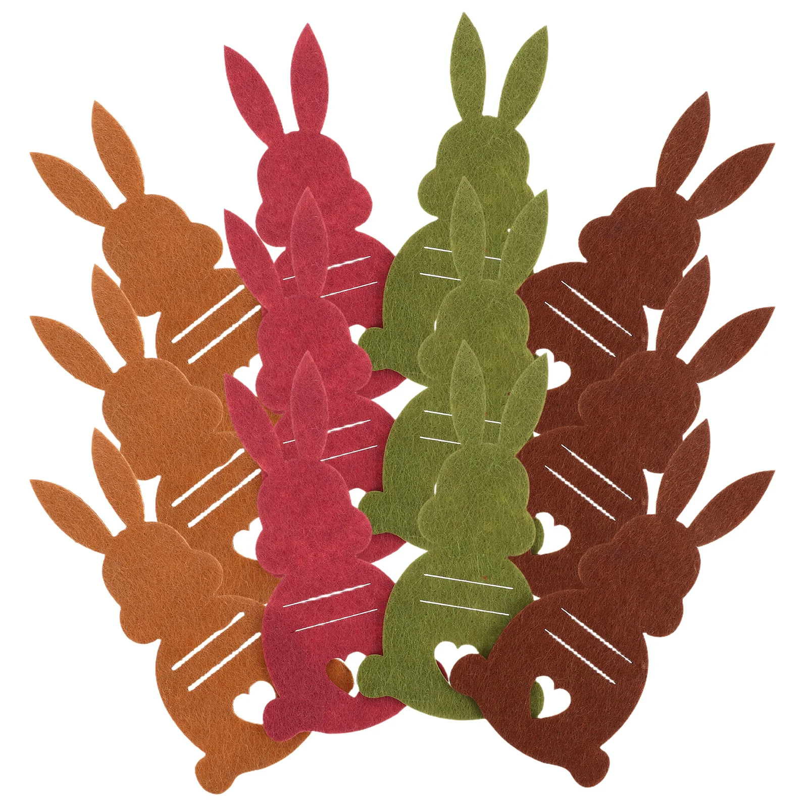 12 Pcs Easter Bunny Supplies Wedding Rabbit Shape Paper Clip Party Dinner Felt Place Card Holder