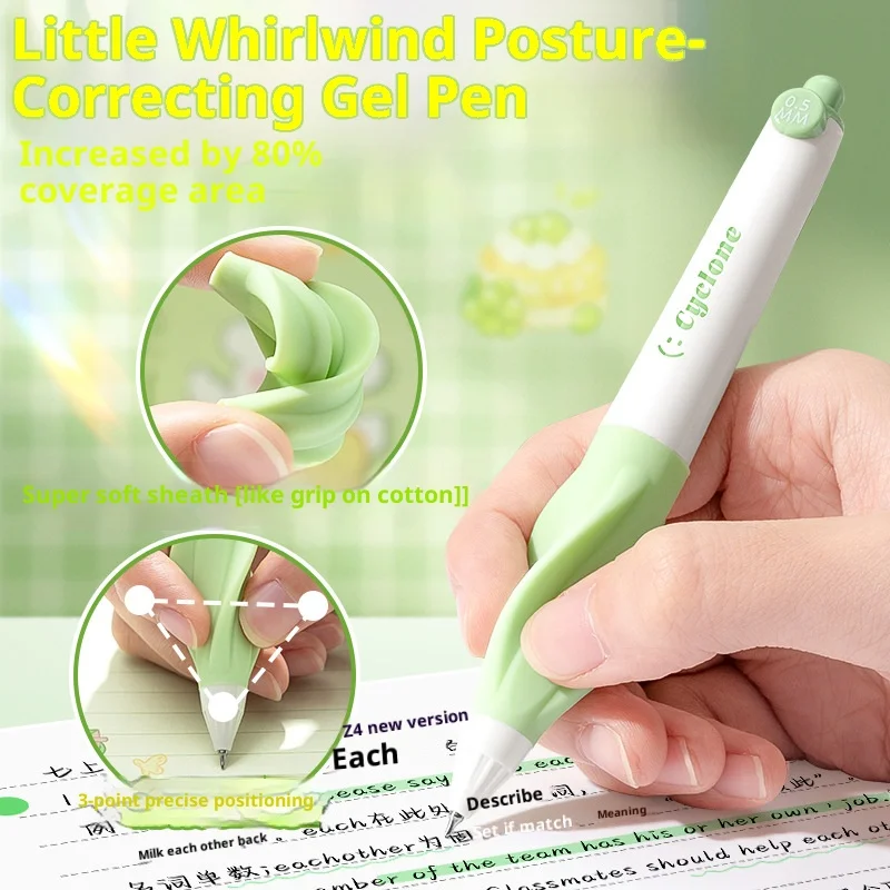 3 قطعة/المجموعة ليتل دوامة الصحافة هلام القلم 0.5 CS السلس القلم تلميح الموقف الإيجابي لينة قبضة الإبداعية الوزن الحد القرطاسية القلم #4