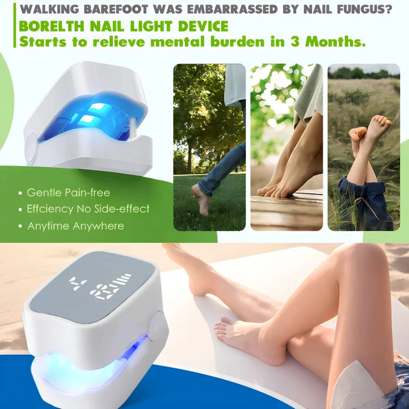 Urządzenie do usuwania grzybicy paznokci, maszyna do czyszczenia paznokci u stóp, skuteczna terapia paznokci, przenośne, na zmieniające kolor, pogrubione paznokcie u stóp.