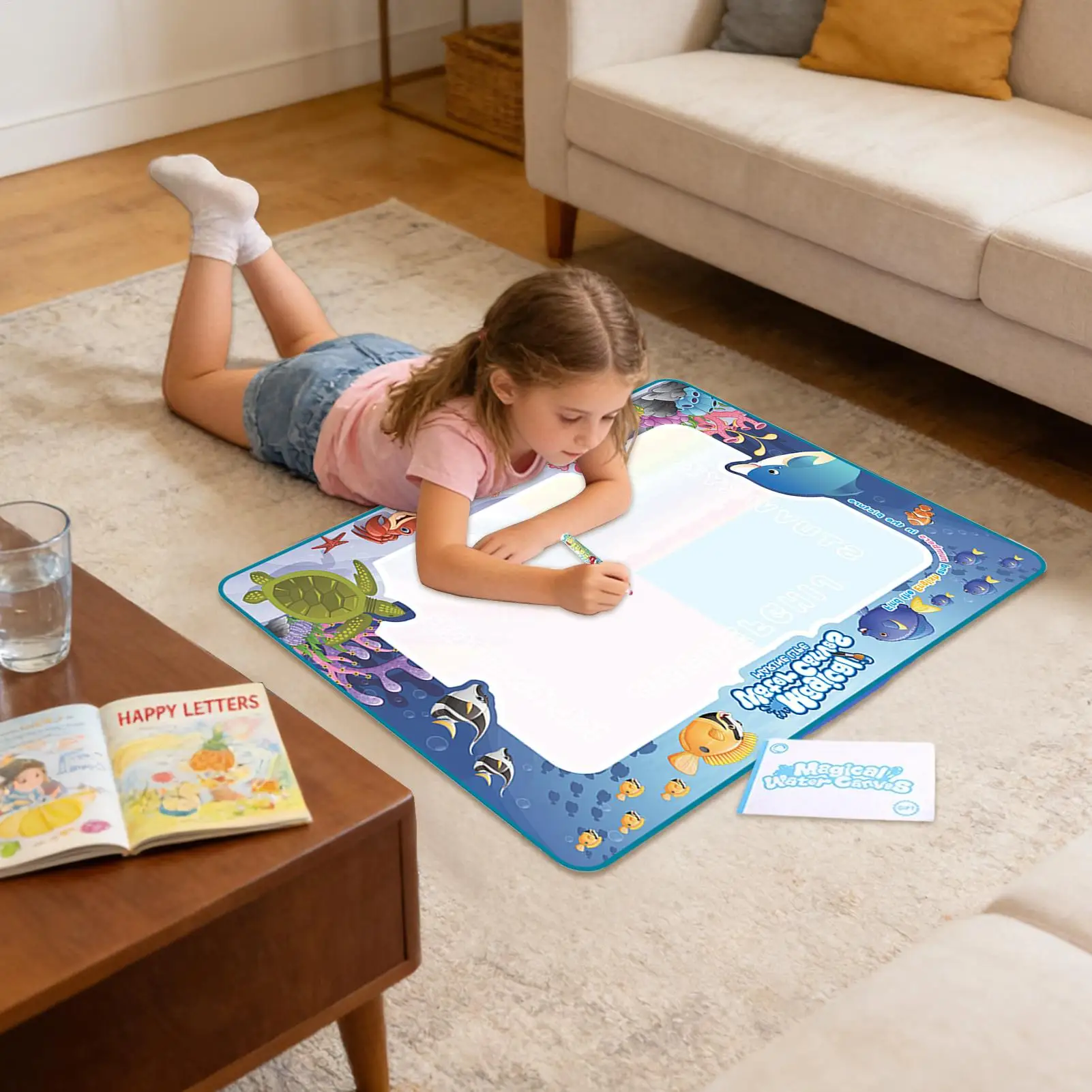 

Water Doodle Mat Reusable Learning Writing Board Water Paint Mat for Girl Children Kid Birthday Christmas Easter Holiday