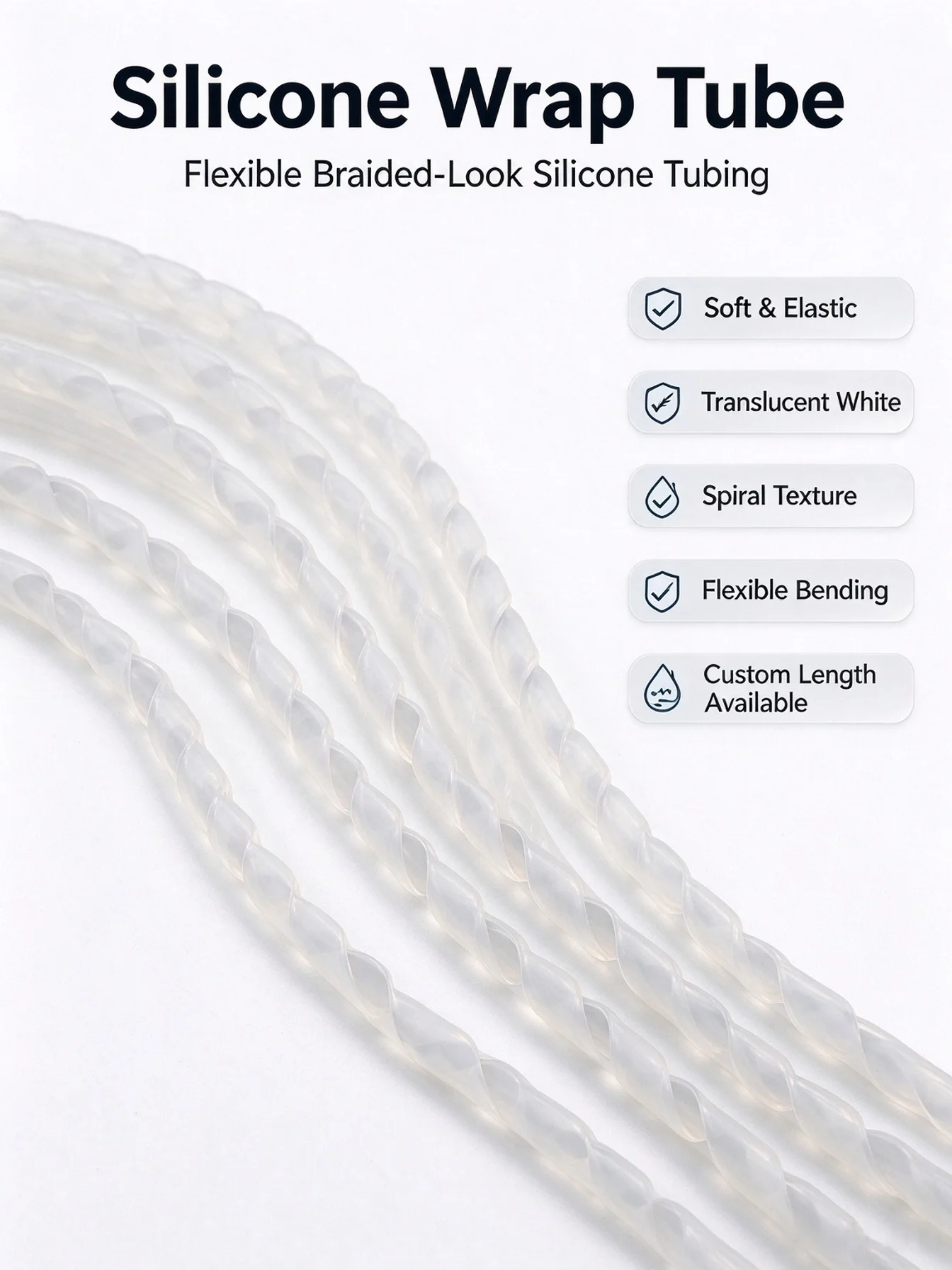 High Quality Silicone Spiral Winding Tube ID1-7mm, 5 Meter Flexible Protective Hose, Fiber Optic Threading Sleeve for Cable