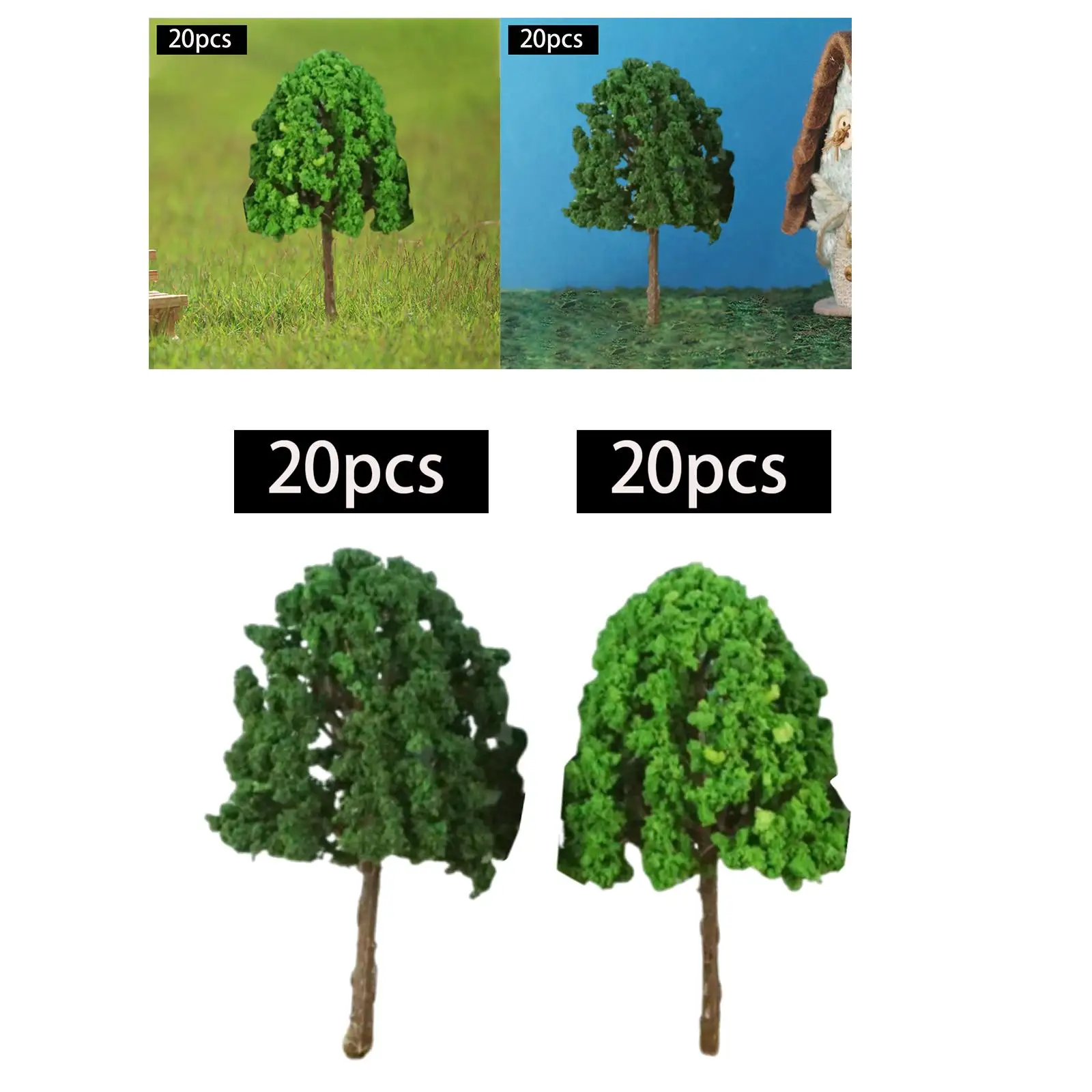 20Pcs Model Trees Accessories Train Scenery Architecture Trees for Building