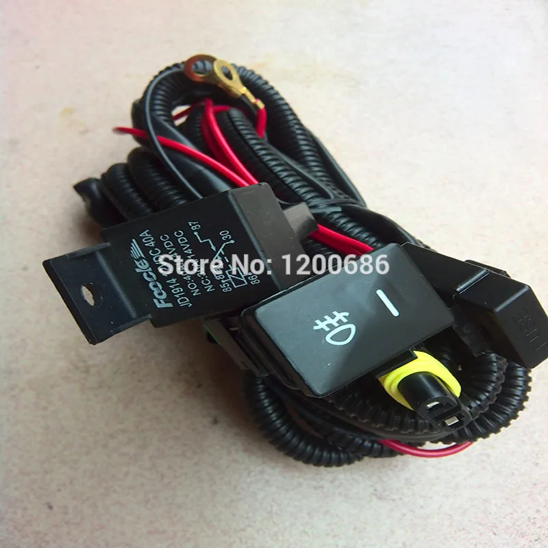 Factory Style 4-Pole 12V Push Button Switch wire harness LED Background Indicator Lights wire harness For Fog Lights