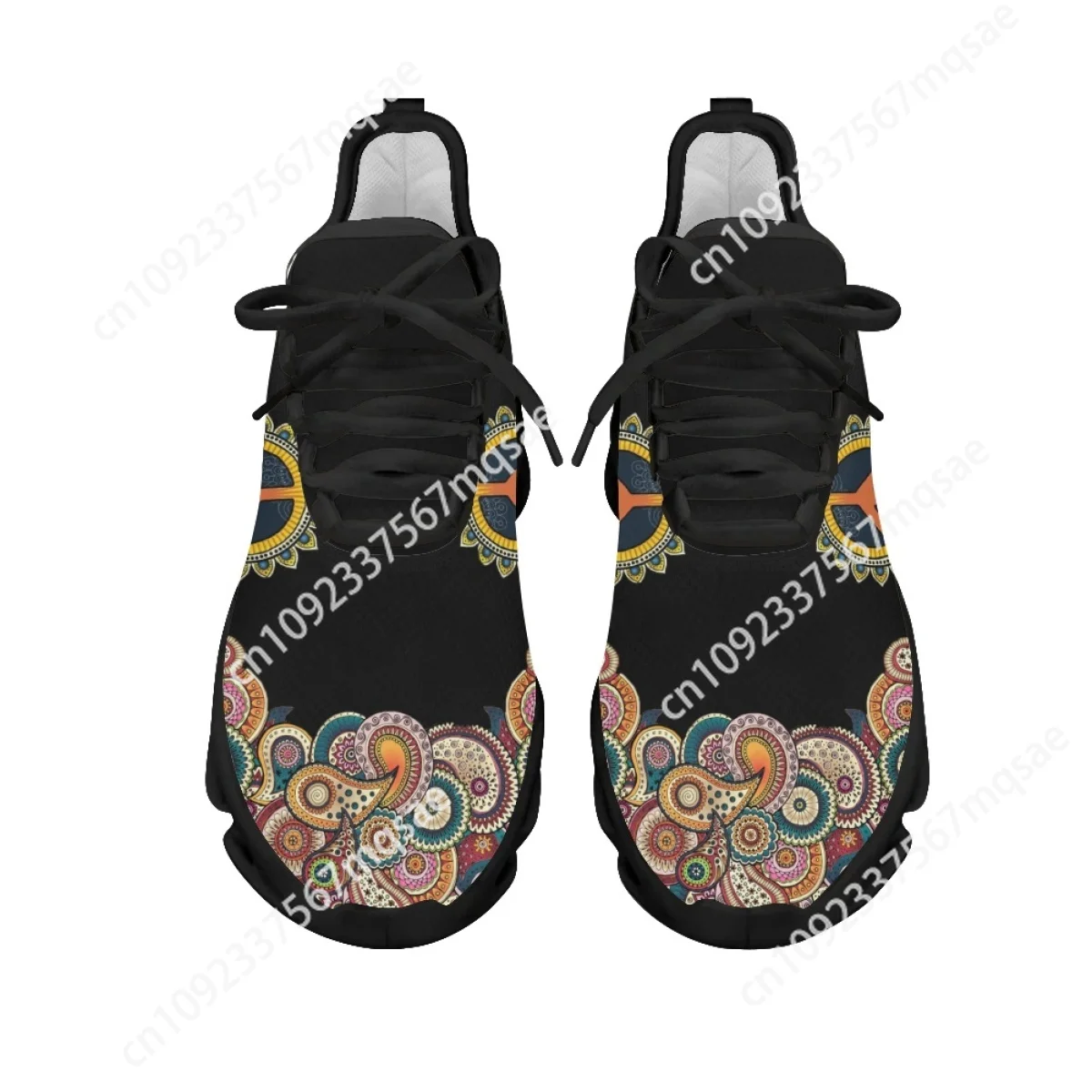 Custom LGBT Paisley Design Women's Mesh Swing Sneakers Breathable Non Slip Cushioning Road Walking Shoes for Female Gifts