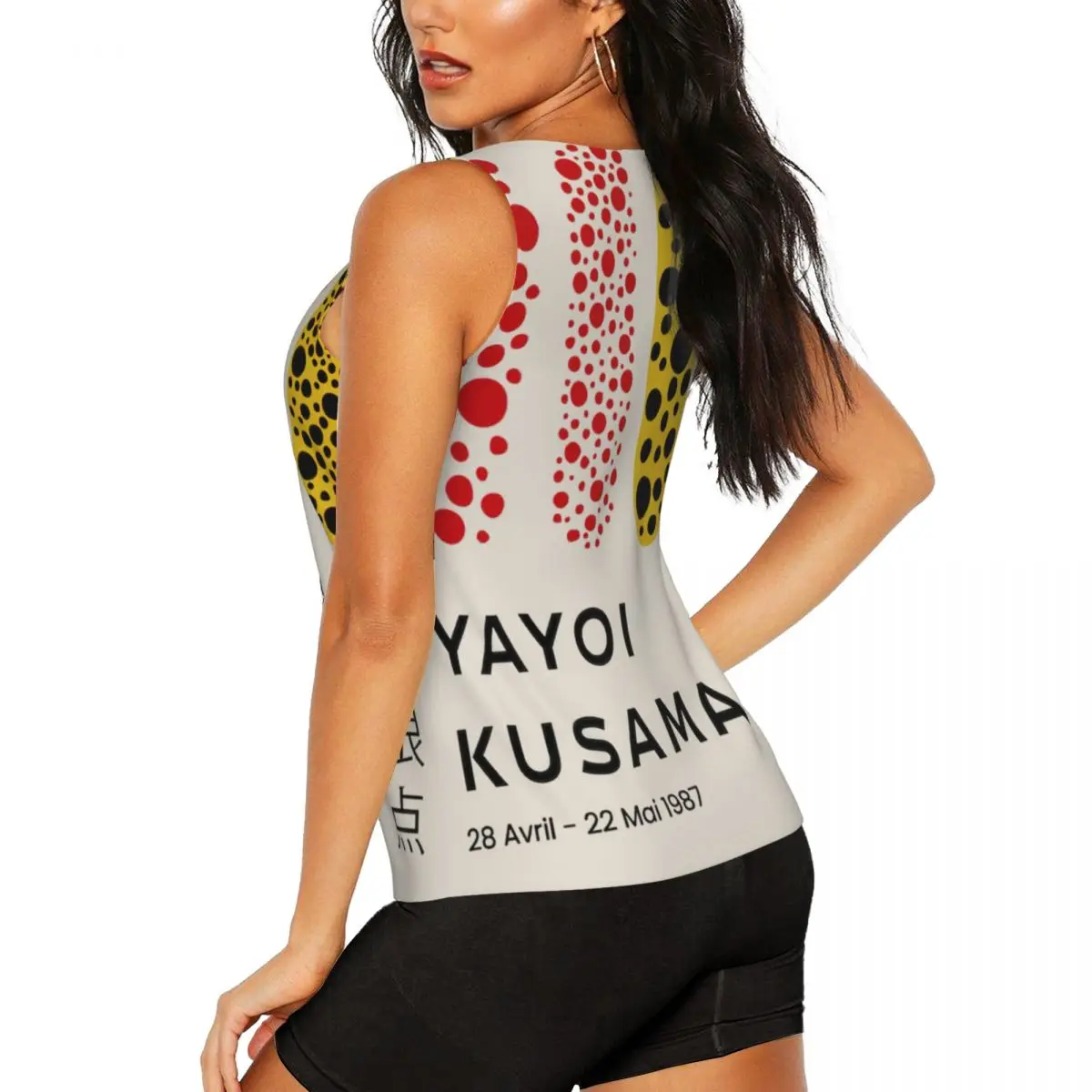 Custom Yayoi Kusama Abstract Art Yoga Shirts for Women Gym Workout Running Tank Tops