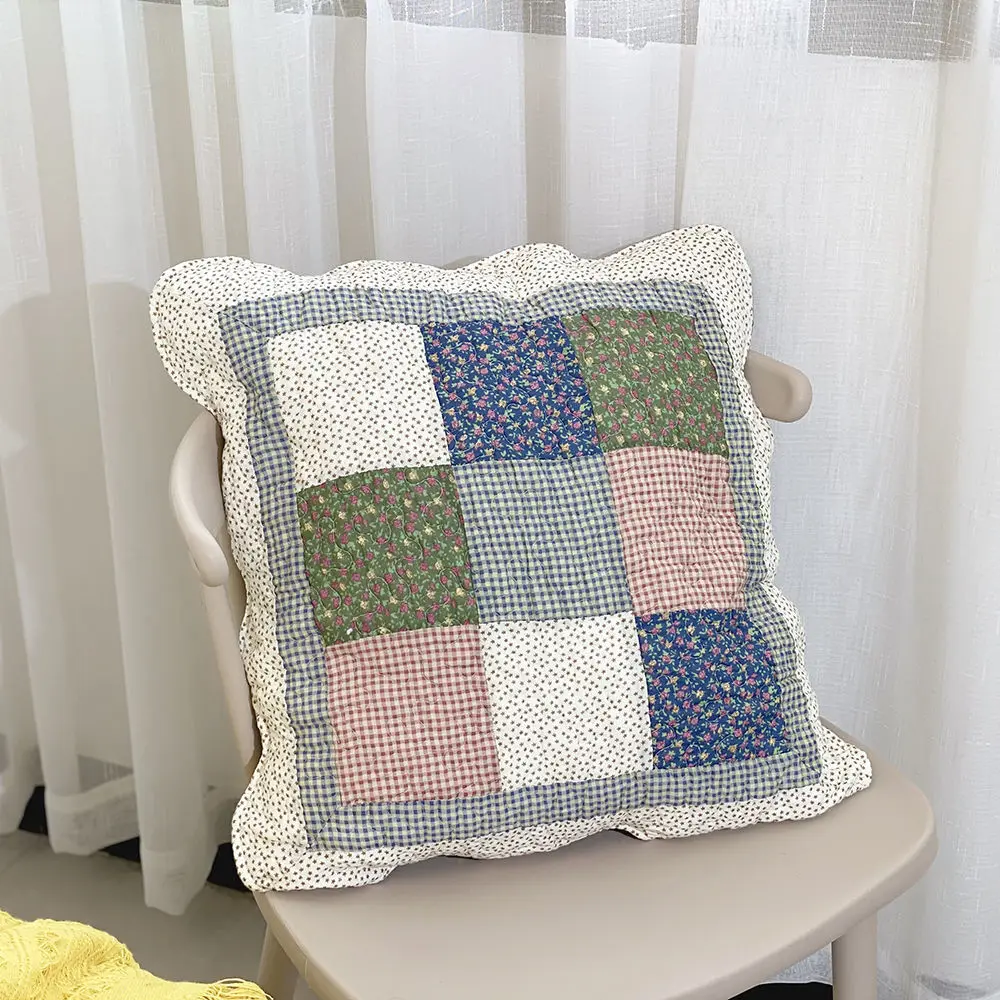 Print Pillow Case Vintage Square Design Sofa Bedroom Comfortable Home Textile 45*45cm Ulzzang Sweet Popular Daily Decorative Ins
