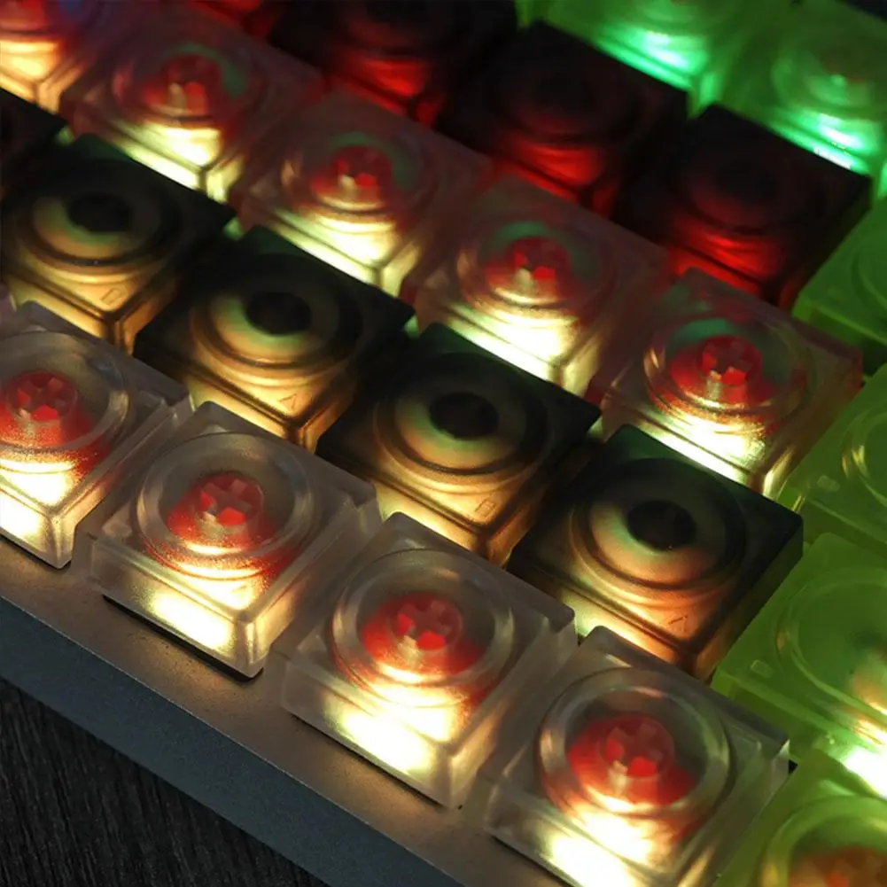 Keycaps de jouet coloré pour Doile 1U, non coupé, 16 couleurs, Transparent, conviviale ré, PC allemand, mécanique, JOPlate