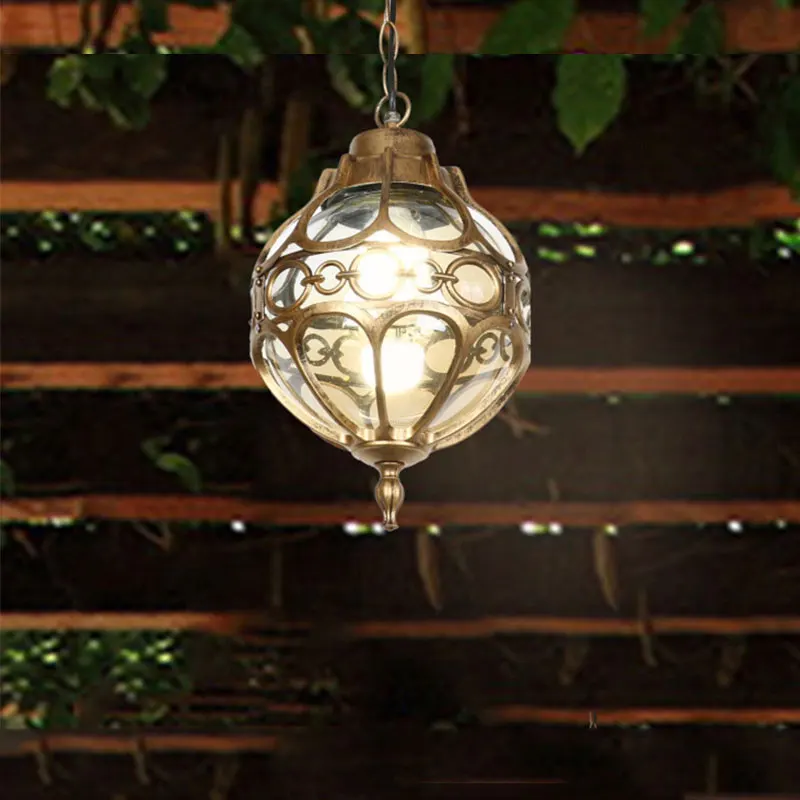 American Waterproof Chandelier Outdoor Corridor Balcony Ceiling Light Courtyard Corridor Pavilion Lamp Outdoor Sunlight