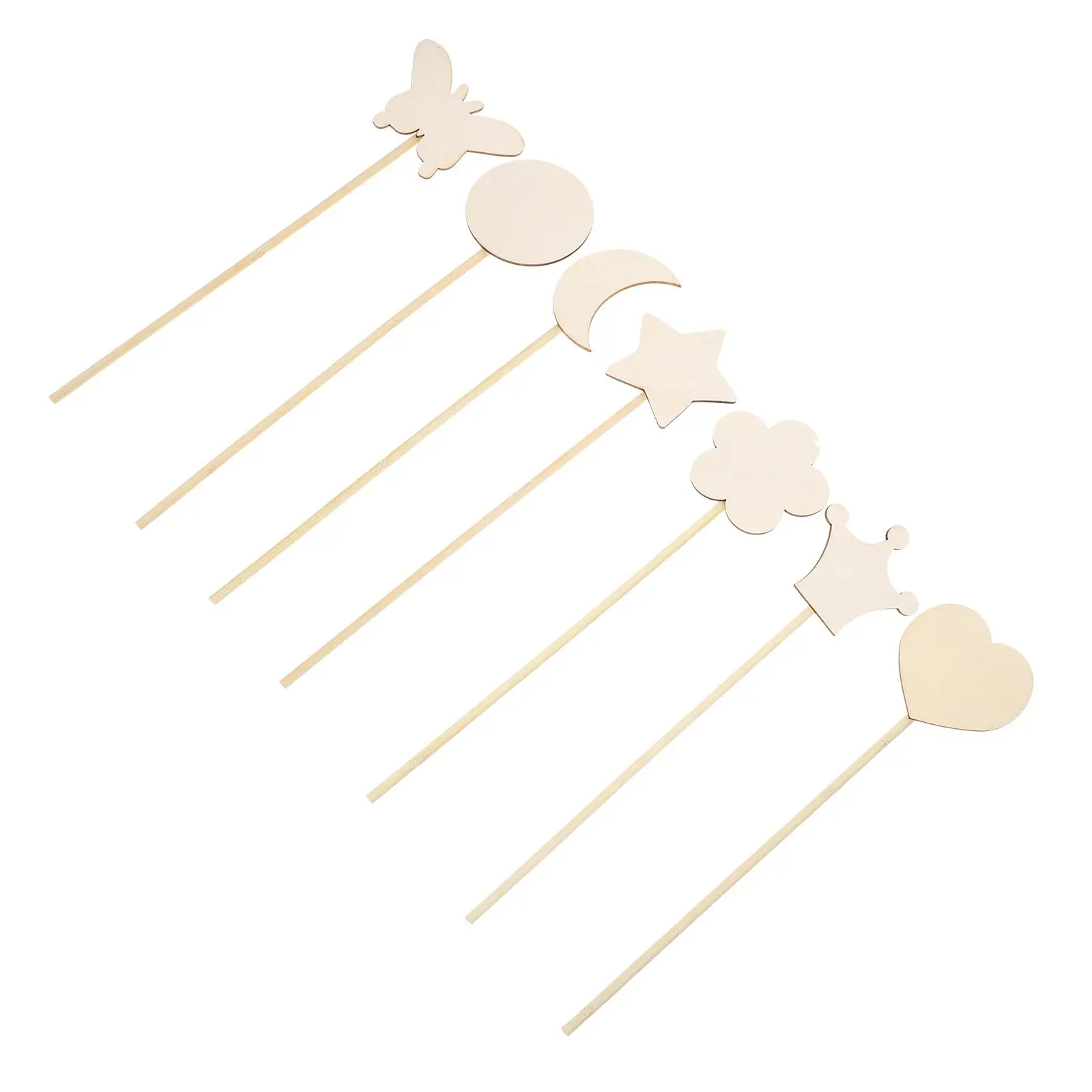 

14 Pcs Set Wooden Toys Girls DIY Craft Sticks Kids Accessories Safe Creative Gifts Role Play Costumes