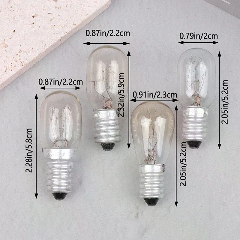 

5Pcs E14 Incandescent Bulbs 10/15/20/25W 220V-230V Heat Resistant Globe Bulb for Salt Lamp Refrigerator Oven