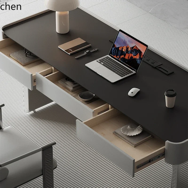 DSA Desk Light Luxury Household Slate Desk with Drawer Mirror Office Desk