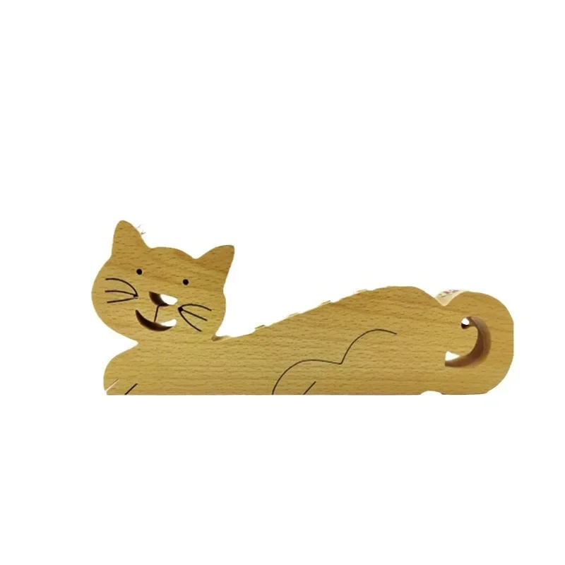 

Wooden Pen Holder Crayon Cat Creative Styling Desktop Ornament