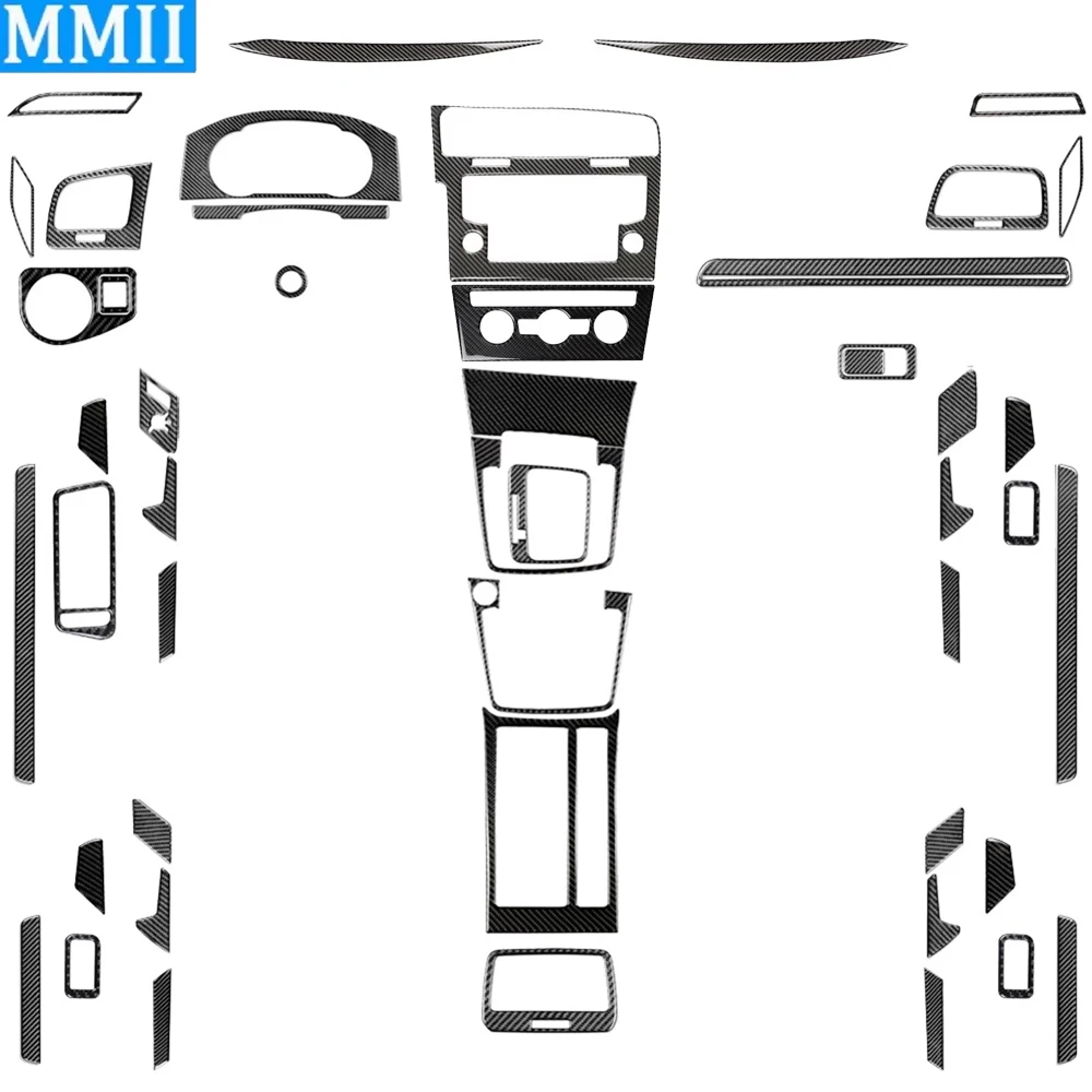56Pcs Real Carbon Fiber Kits Volle Innen Trim Abdeckung Auto Zubehör Dekoration Aufkleber Für Volkswagen Golf 7 GTI MK7 2013-2019