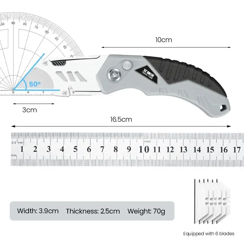 Multifunctional Utility Knife Retractable Sharp Cut Heavy Duty Steel Break Blade Paper Cut Electrician Utility Knife