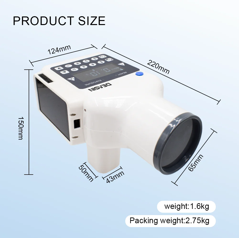 DEASIN Dental Hand-held Portable High Frequency X-ray unit machine with Digital Sensor Rvg dental image system