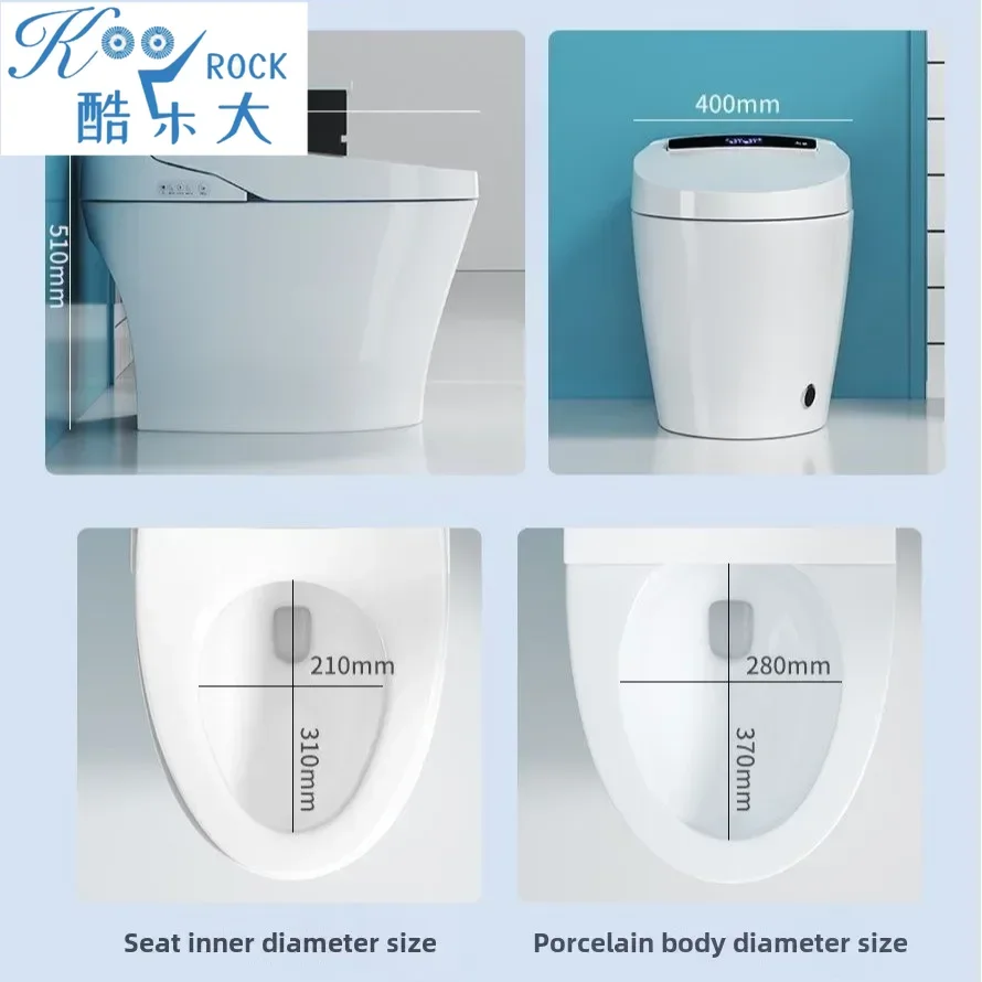 

Интеллектуальный унитаз с голосовым управлением и скрытым резервуаром для воды, автоматическим смывом, сиденьем с подогревом и поролоновым экраном