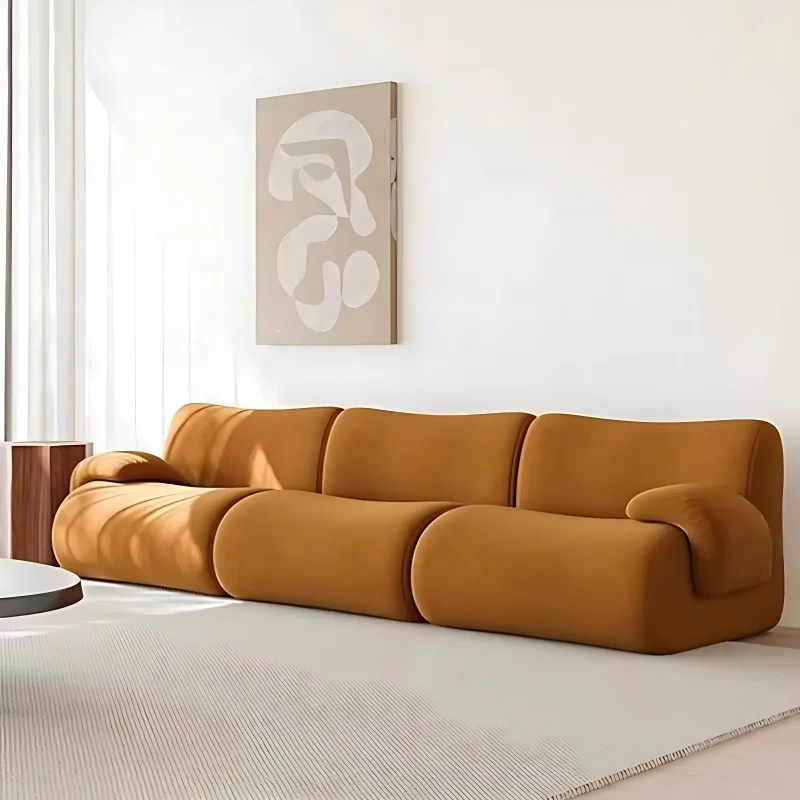 

Creative Arc Splicing Comfortable Velvet Sofa Living Room Movable Compression Sofa Simple Style Support Color Customization
