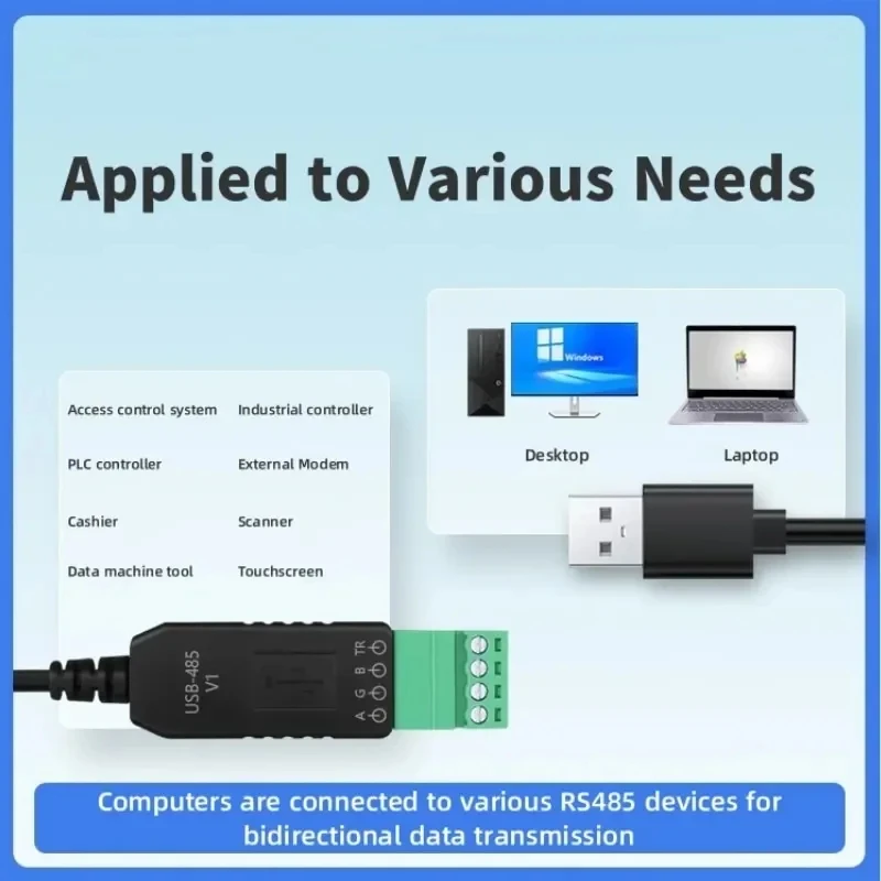 USB to 485 Serial Port Converter Industrial Grade Communication Module CH340 Chip PLC Serial Port IO Module