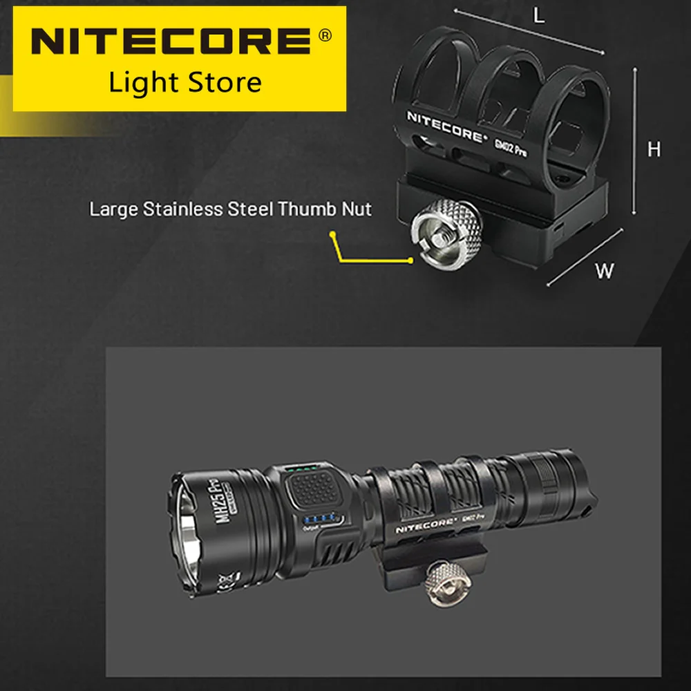 Nitecore-純正アルミニウム合金懐中電灯アクセサリー,gm02 pro,Waepon-Mount, 25.8-26.5mm,mh25pro,mh12pro,srt7i,srt6i,純正