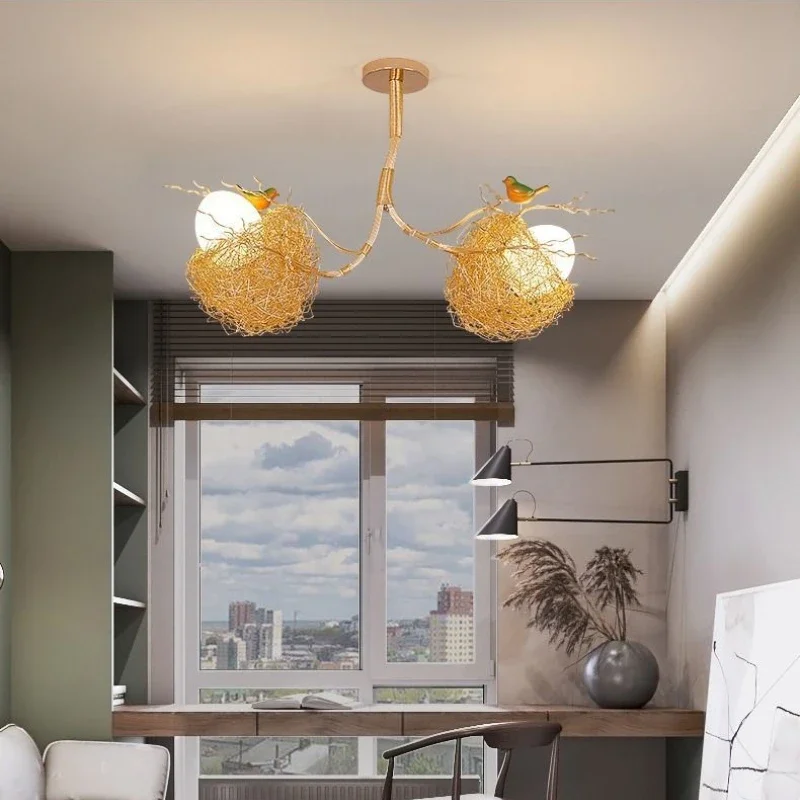 Creative Personalized Bird's Nest Ceiling Light Nordic Study Bedroom Corridor LED Lamp Fixture Dining Table Penthouse Home Decor