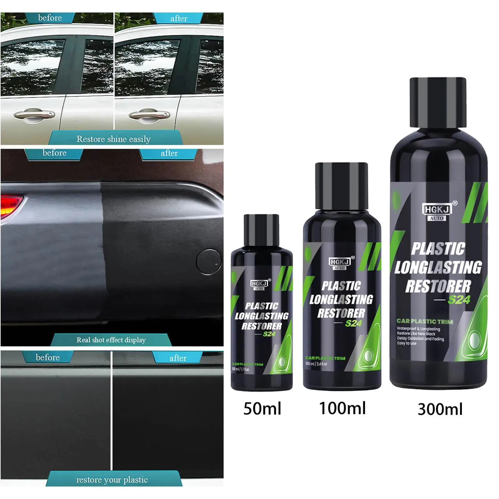 S24 Plastic Restorer Spray Long Lasting Trim Liquid Coating Fit for Plastic Parts Panel Refurbish Agent Car Restorer Cream