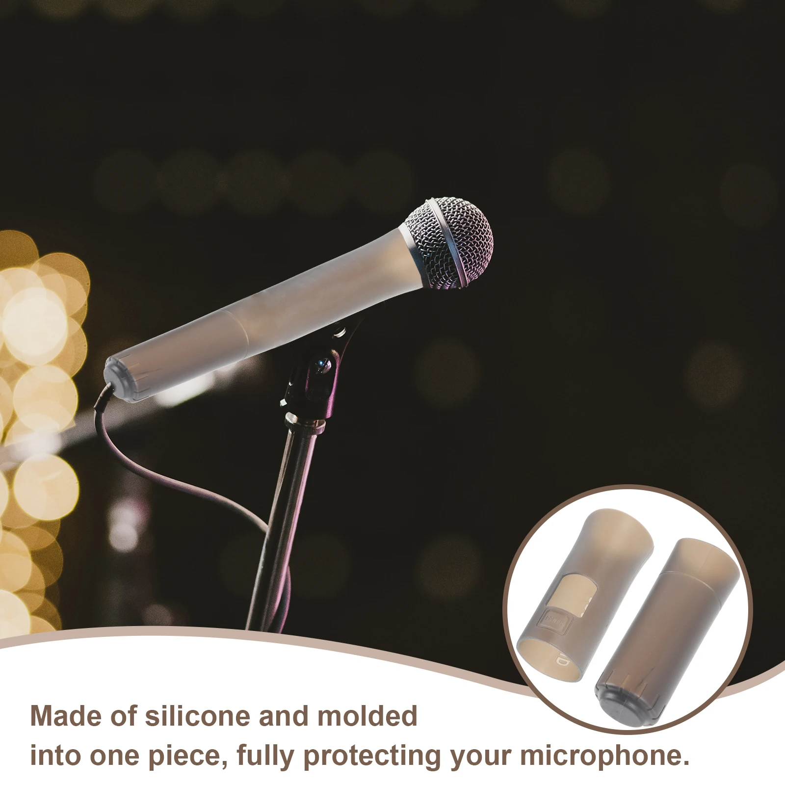 

Silicone Microphone Protective Case Handle Cover for Wireless Handheld Cordless Mic Replacement Suitable KTV Dance Parties